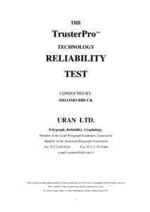 THE  TrusterPro™ TECHNOLOGY  RELIABILITY