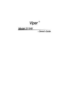 Viper  ® Model 211HV ➤Owner’s
