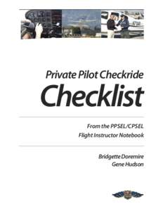 Private Pilot Checkride  Checklist From the PPSEL/CPSEL Flight Instructor Notebook