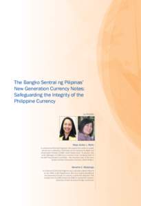 The Bangko Sentral ng Pilipinas’ New Generation Currency Notes: Safeguarding the Integrity of the Philippine Currency Authors