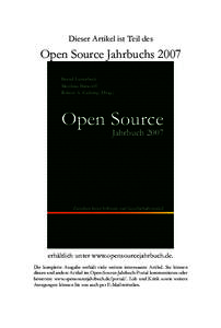 Dieser Artikel ist Teil des  Open Source Jahrbuchs 2007 Open Source Jahrbuch[removed], 1991 Free Software Foundation, Inc. 59 Temple Place - Suite 330, Boston, MA[removed], USA Everyone is pernt, but changing it is no