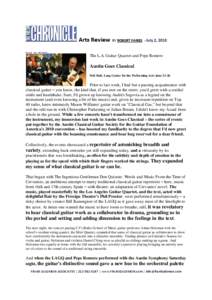 Arts Review  BY ROBERT FAIRES - July 2, 2010 The L.A. Guitar Quartet and Pepe Romero