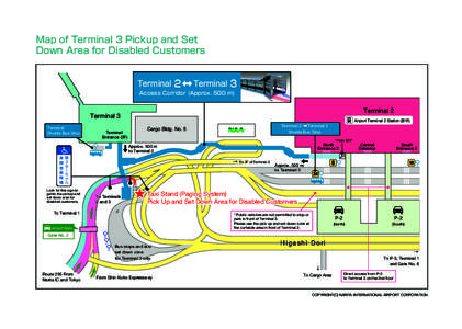 Map of Terminal 3 Pickup and Set Down Area for Disabled Customers Terminal 2 Terminal 3