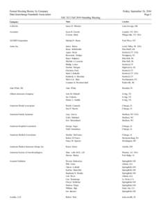 Formal Meeting Roster, by Company Data Interchange Standards Association Friday, September 26, 2014 Page 1 ASC X12 Fall 2014 Standing Meeting