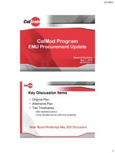CalMod Program EMU Procurement Update Board of Directors May 7, 2015