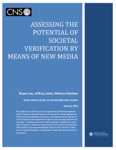 ASSESSING THE POTENTIAL OF SOCIETAL VERIFICATION BY MEANS OF NEW MEDIA