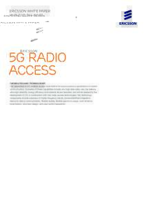 ericsson White paper UenRev C | April 2016 5G radio access CAPABILITIES AND TECHNOLOGIES