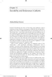 Chapter 15  Sociability and Endurance in Jakarta AbdouMaliq Simone