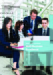 Master of Advanced Studies  MAS Business Excellence www.hslu.ch/bex