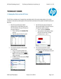 HP Prime Technology Corner 3  The Practice of Statistics for the AP Exam, 5e Section 1-3, P. 59