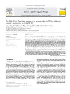 The TBM-CA configuration management approach for the ITER test blanket module - application to the HCLL TBS