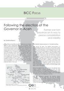 BICC FOCUS  Following the election of the