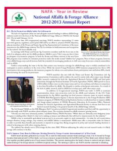 NAFA - Year in Review  National Alfalfa & Forage AllianceAnnual Report D.C. Fly-In Focused on Alfalfa Safety Net & Research