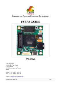 EMBEDDED AND NETWORK COMPUTING TECHNOLOGIES  USERS GUIDE TNY-A9G20 Calao Systems