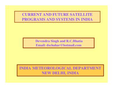 INDIA METEOROLOGICAL DEPARTMENT  NEW DELHI-3