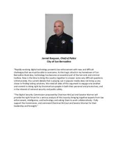 Jarrod Burguan, Chief of Police City of San Bernadino 