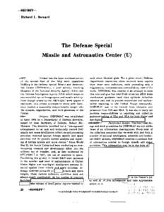 Richard L. Bernard  The Defense Special Missile and Astronautics Center (U)  -ter-