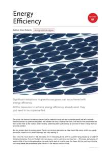 Energy Efficiency Author: Alan Roberts fact sheet