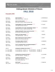 Undergraduate Schedule of Classes Geography:101:01 Index: EARTH SYSTEMS [CC, NS]