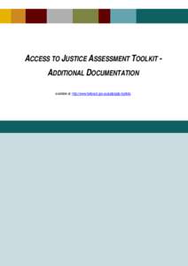 Access to Justice Assessment Toolkit Additional Documentation