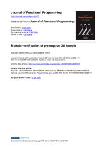 Journal of Functional Programming http://journals.cambridge.org/JFP Additional services for Journal of Functional Programming: