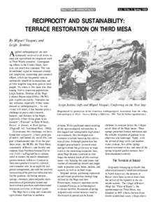 Vol. 16 No. 2, SpringRECIPROCITY AND SUSTAINABILITY: TERRACE RESTORATION ON THIRD MESA By Miguel Vasquez and Leigh Jenkins