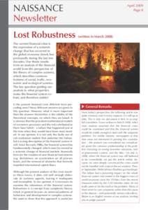 NAISSANCE Newsletter Lost Robustness April 2009 Page 8