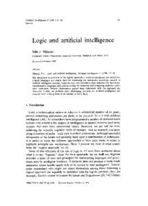 Artificial IntelligenceElsevier 31  Logic and artificial intelligence
