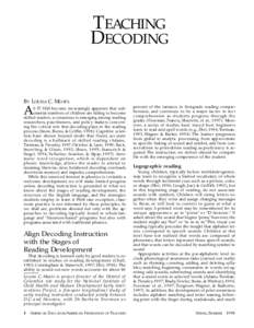 Teaching Decoding by Louisa C. Moats