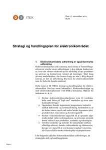Den 17. november 2011 HJN Strategi og handlingsplan for elektronikområdet  1.