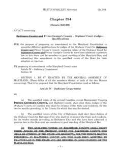 2011 Regular Session - Chapter 394 (Senate Bill 281)