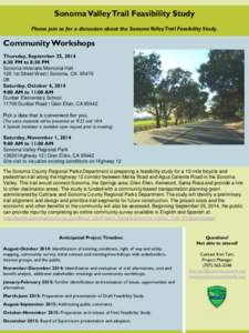 Sonoma Valley Trail Feasibility Study Community Workshops