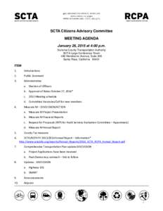 SCTA Citizens Advisory Committee MEETING AGENDA 1B January 26, 2015 at 4:00 p.m. Sonoma County Transportation Authority