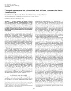 Proc. Natl. Acad. Sci. USA Vol. 95, pp. 2621–2623, March 1998 Neurobiology Unequal representation of cardinal and oblique contours in ferret visual cortex