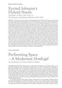 BJARNE THORUP THOMSEN  Eyvind Johnson’s Hybrid North  Dynamics of Place and Time in