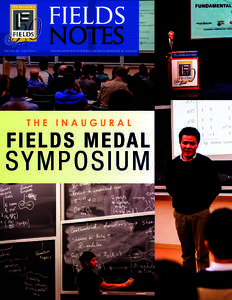 WINTER 2013 | VOLUME 12:3  FIELDS NOTES  THE FIELDS INSTITUTE FOR RESEARCH IN MATHEMATICAL SCIENCES