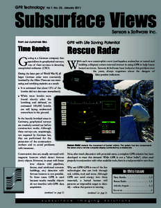 GPR Technology  Vol 7, No. 25, January 2011 Subsurface Views