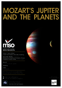 Mozart’s Jupiter and The Planets Friday 1 June at 8pm Costa Hall, Deakin University, Geelong Alexander Shelley conductor