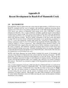 Appendix B Recent Development in Reach B of Mammoth Creek 1.0 BACKGROUND