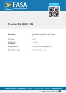 Proposed CM-SWAEH-002  Description: Download Proposed CM-SWAEH Issue 02
