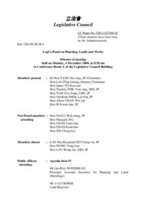 立法會 Legislative Council LC Paper No. CB[removed]These minutes have been seen by the Administration) Ref: CB1/PL/PLW/1