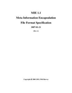 MIE 1.1 Meta Information Encapsulation File Format SpecificationRev. 6)