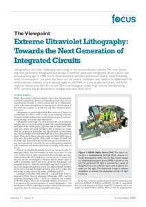 Extreme Ultraviolet Lithography: Towards the Next Generation of Integrated Circuits
THE VIEWPOINT - Optical lattice solitons: Guiding and routing light at will
