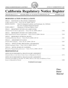 California Regulatory Notice Register 2009, Volume No. 51-z