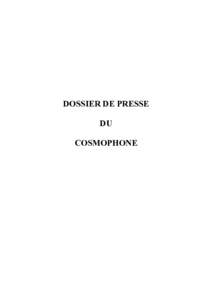 DOSSIER DE PRESSE DU COSMOPHONE La Provence 24 Octobre 2004