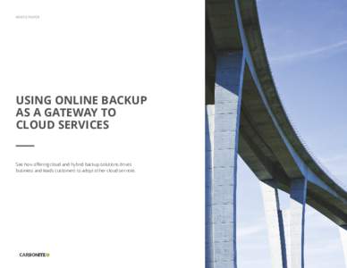 WHITE PAPER  USING ONLINE BACKUP AS A GATEWAY TO CLOUD SERVICES
