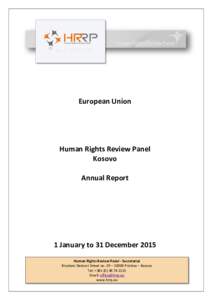 European Union  Human Rights Review Panel Kosovo Annual Report