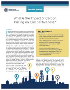 Executive Briefing JUNE 2016 What is the Impact of Carbon Pricing on Competitiveness? SUMMARY