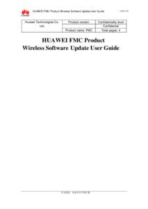HUAWEI FMC Product Wireless Software Update User Guide  Huawei Technologies Co. Ltd.  Product version