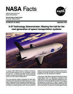 X-37 Tech Demo Fact Sheet